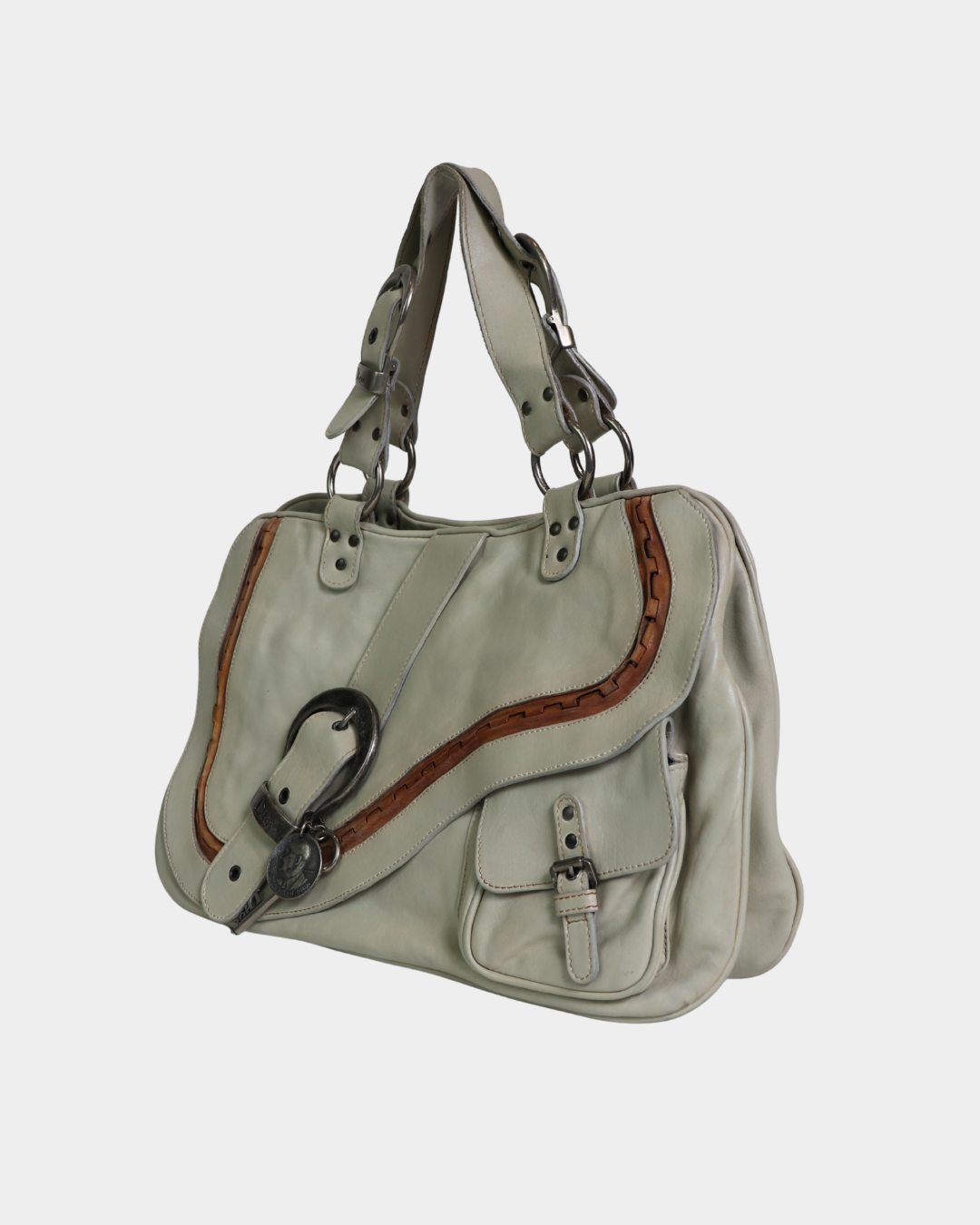 Dior 2006 Cream Gaucho Saddle Bag