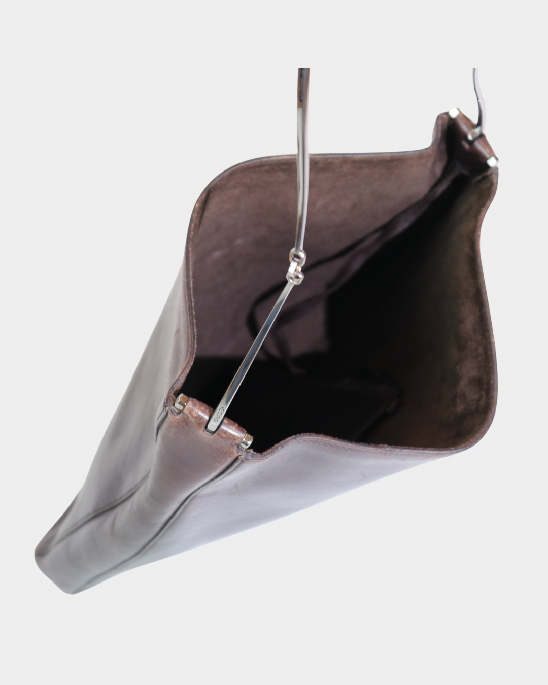 Gucci Metal Horsebit Handle Leather Tote