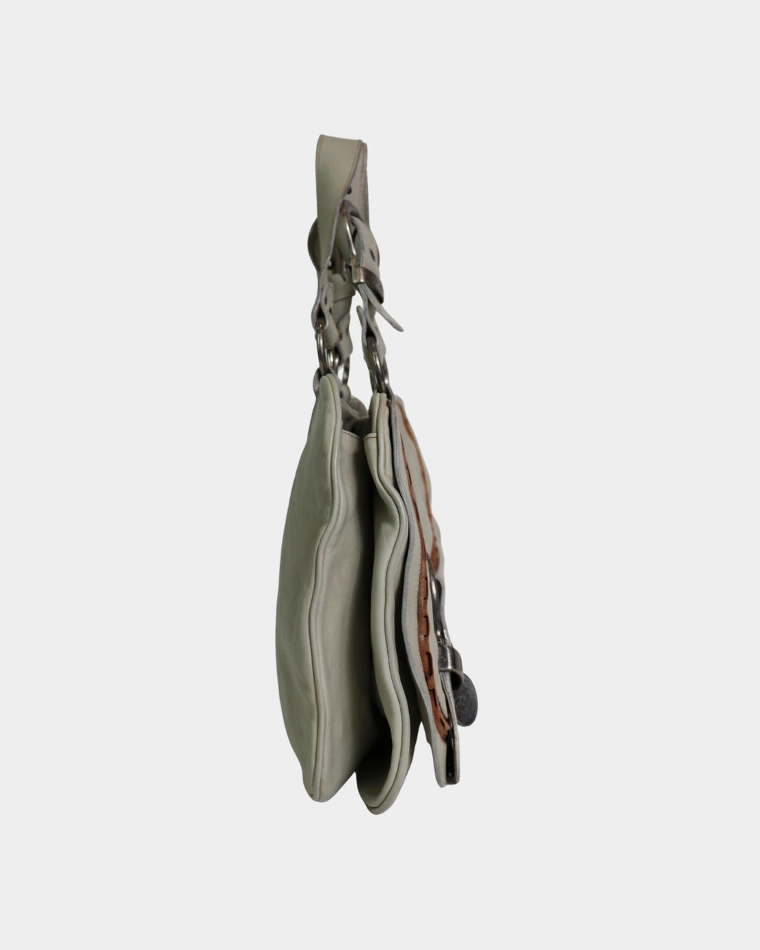 Dior 2006 Cream Gaucho Saddle Bag