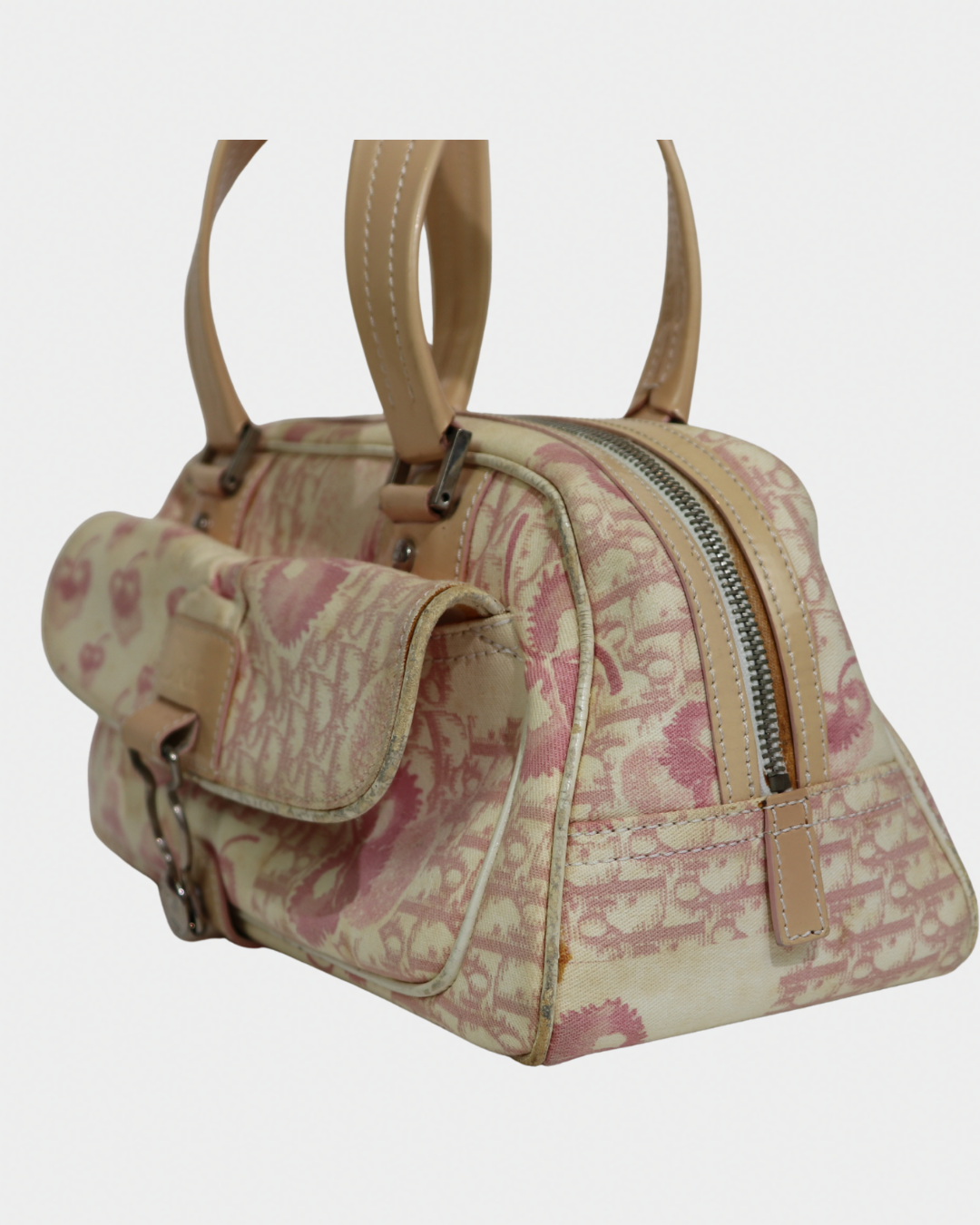 Dior Pink Cherry Diorissimo Mini Bowler Bag