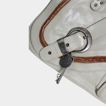 Dior 2006 Cream Gaucho Saddle Bag