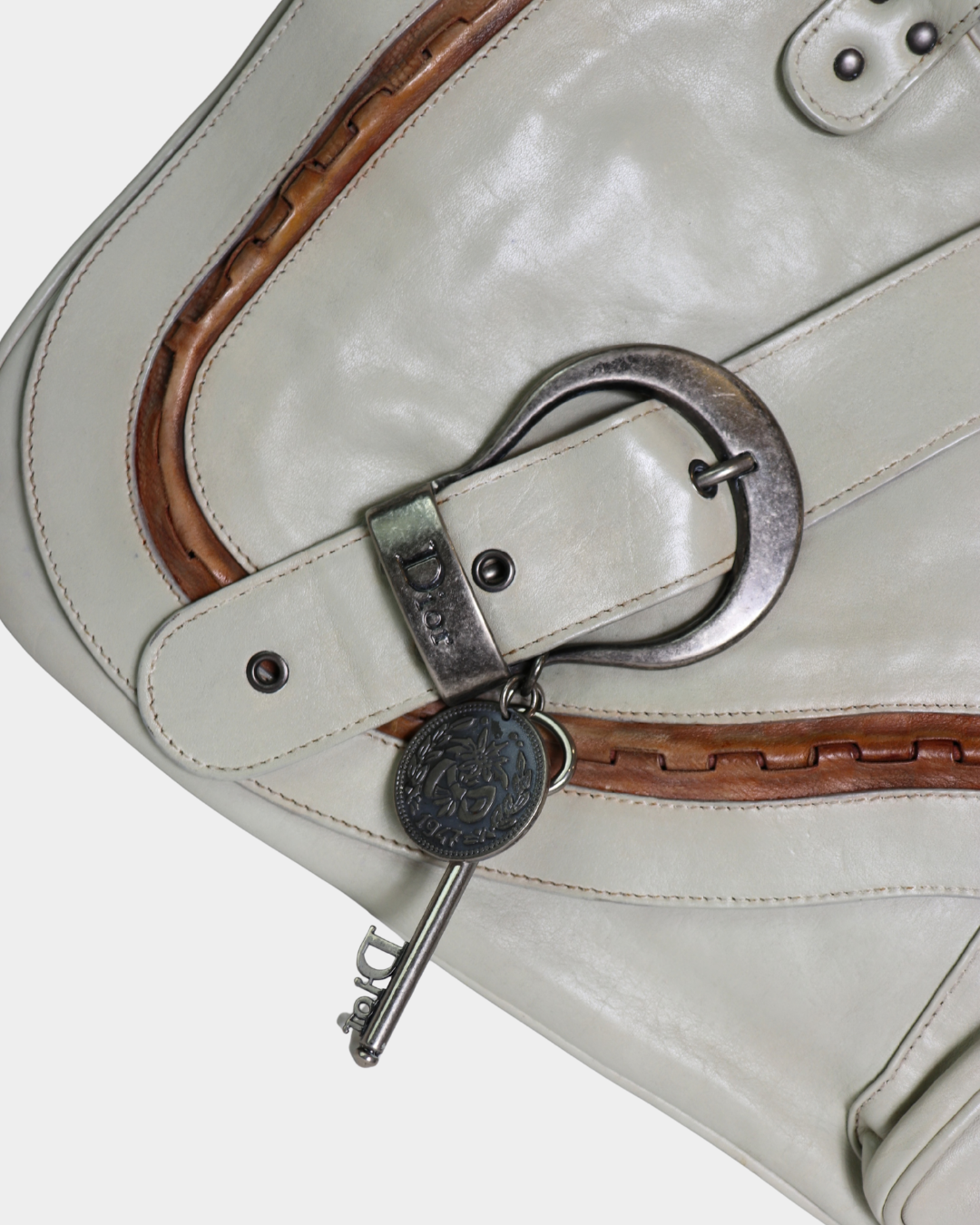 Dior 2006 Cream Gaucho Saddle Bag