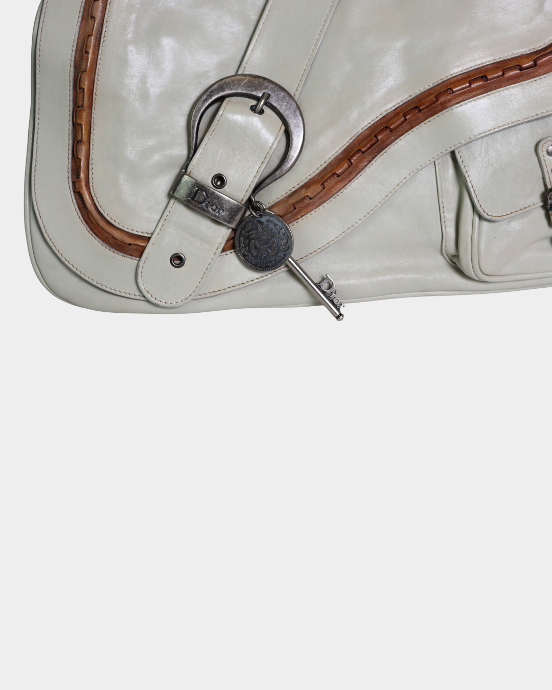 Dior 2006 Cream Gaucho Saddle Bag