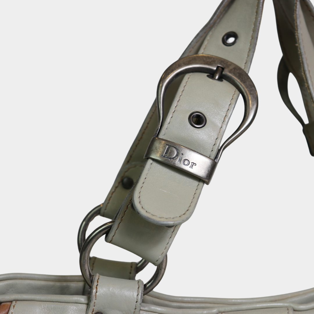 Dior 2006 Cream Gaucho Saddle Bag