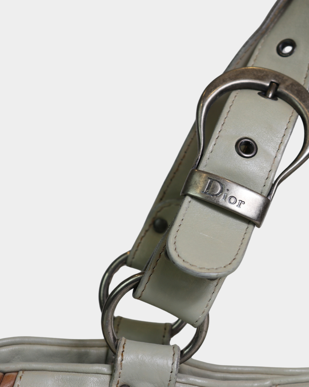 Dior 2006 Cream Gaucho Saddle Bag