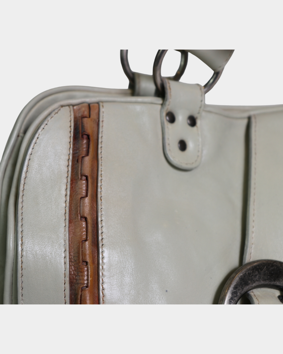 Dior 2006 Cream Gaucho Saddle Bag