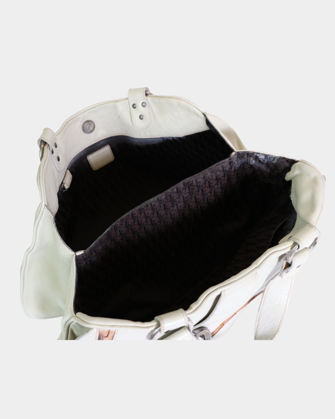 Dior 2006 Cream Gaucho Saddle Bag