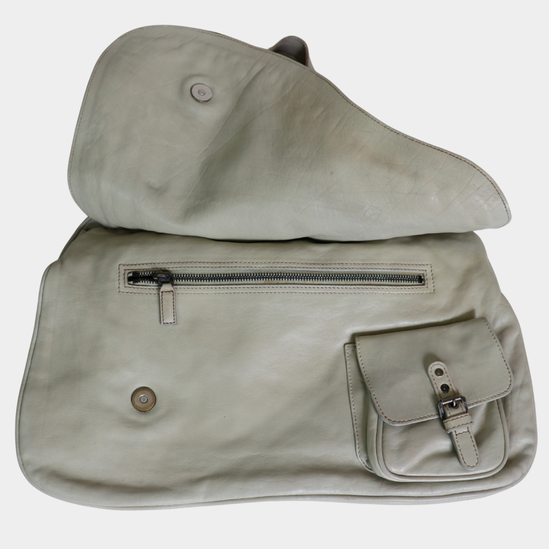 Dior 2006 Cream Gaucho Saddle Bag
