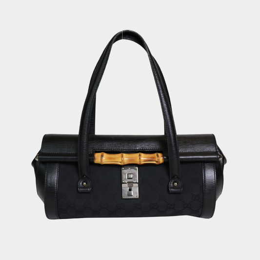 Gucci Black Bamboo Bullet Bag