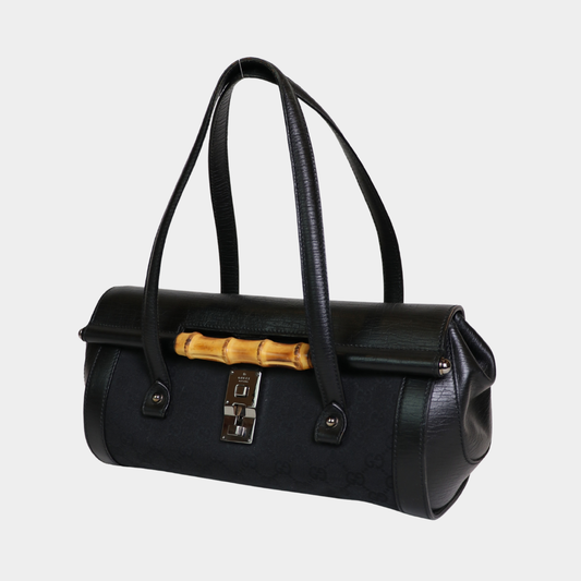 Gucci Black Bamboo Bullet Bag