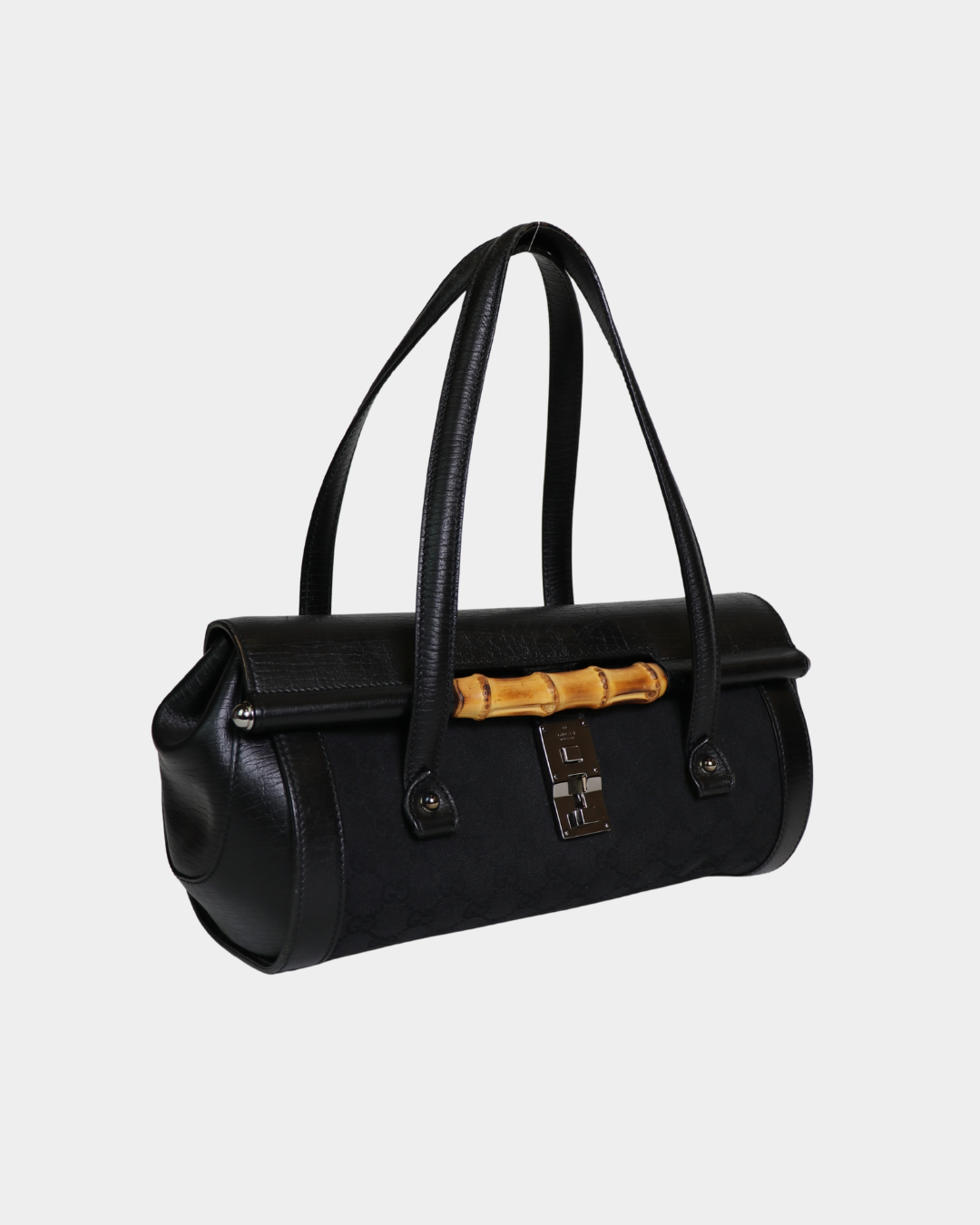 Gucci Black Bamboo Bullet Bag