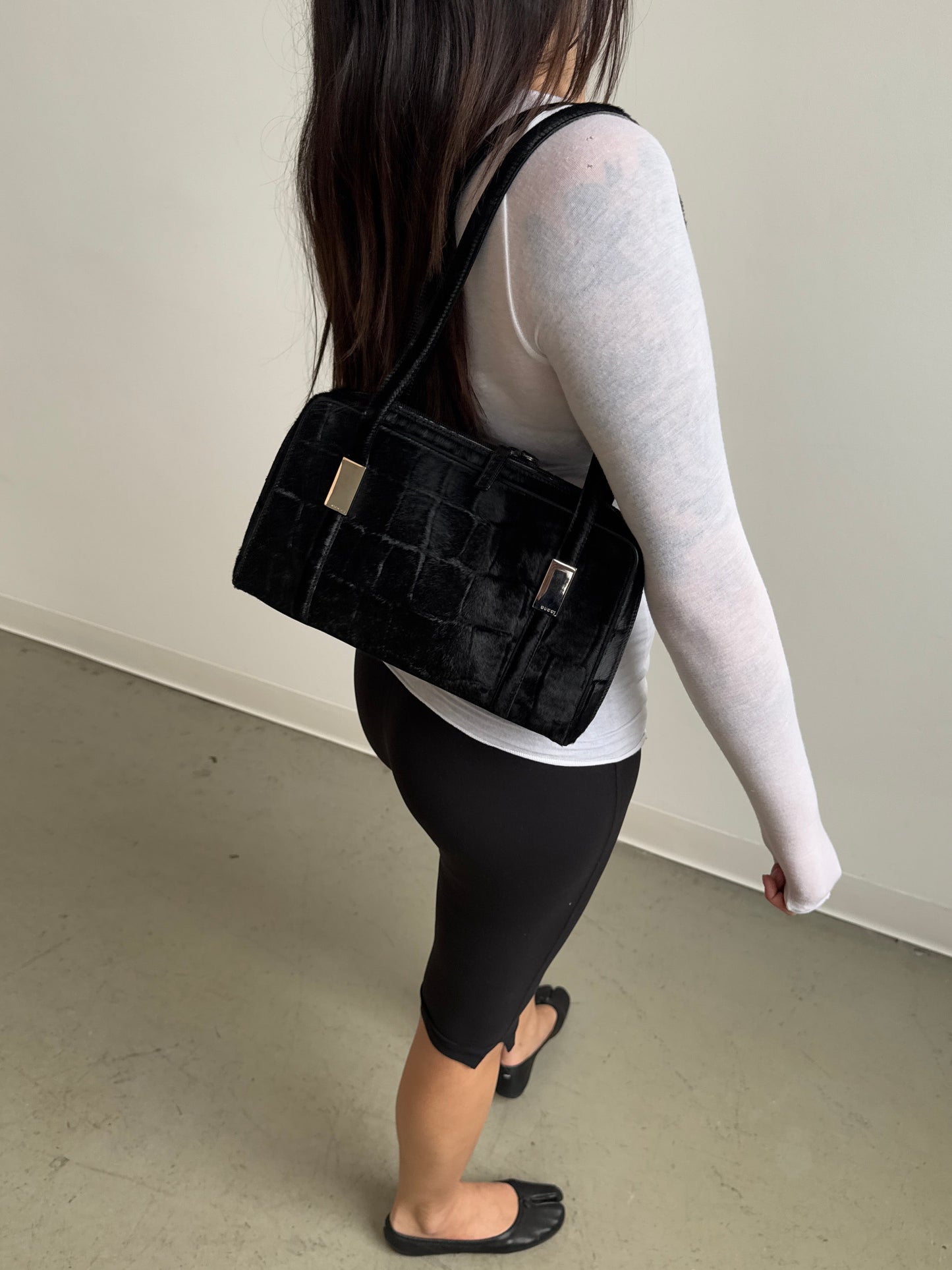 Gucci F/W 1996 By Tom Ford Croc Pattern Ponyhair Bag