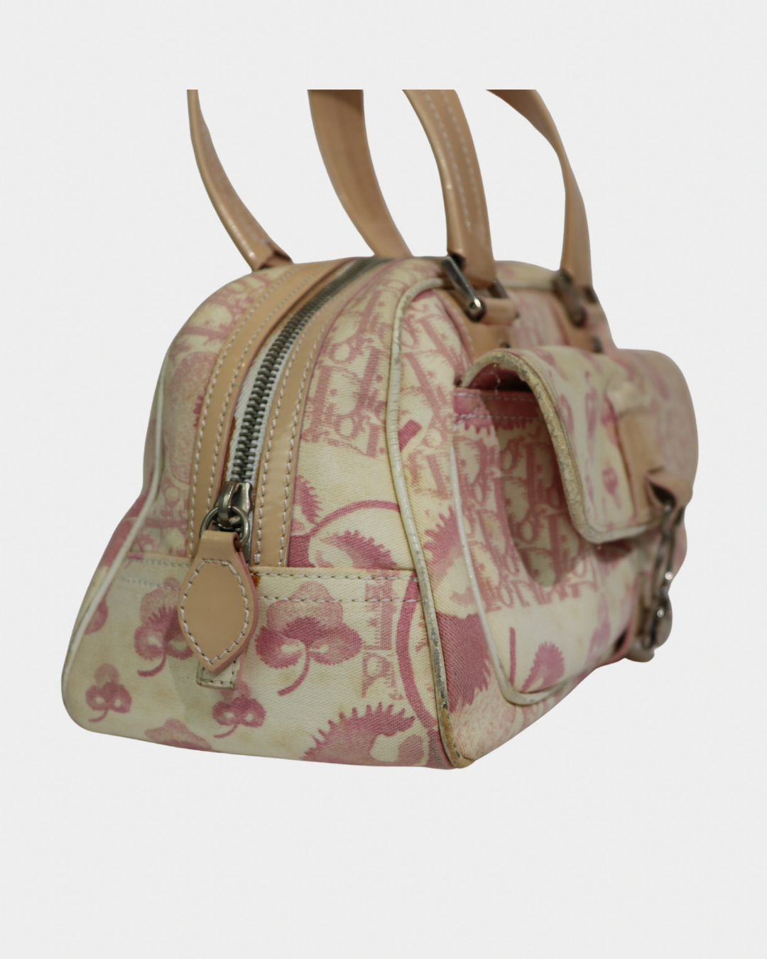 Dior Pink Cherry Diorissimo Mini Bowler Bag