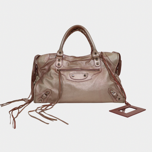 Limited Edition Metallic Pink Balenciaga City Bag