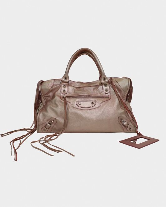 Balenciaga Metallic Pink Limited Edition City Bag