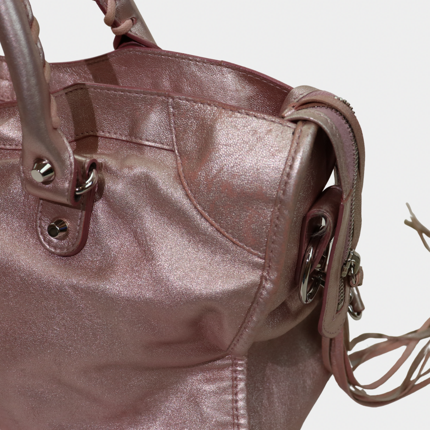 Limited Edition Metallic Pink Balenciaga City Bag