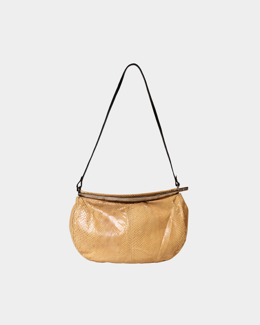 Fendi Python Metal Clasp Shoulder Bag