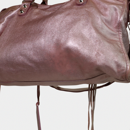 Limited Edition Metallic Pink Balenciaga City Bag
