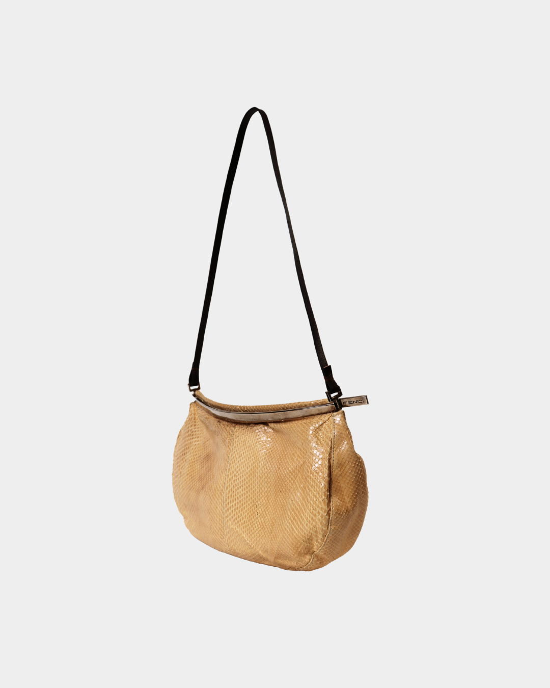Fendi Python Metal Clasp Shoulder Bag