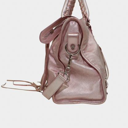 Limited Edition Metallic Pink Balenciaga City Bag