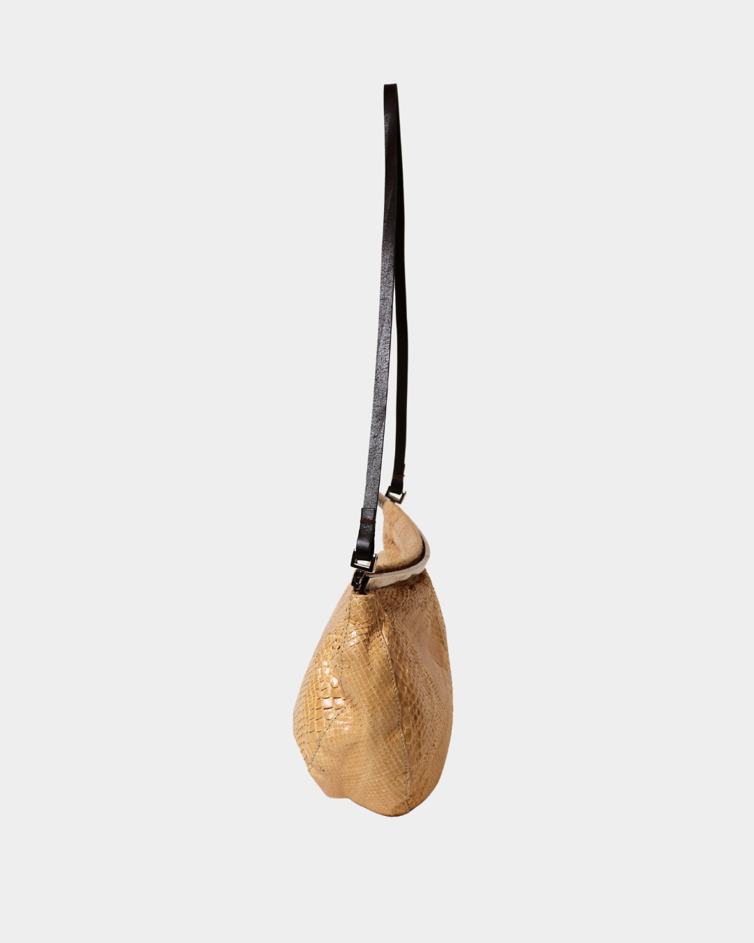 Fendi Python Metal Clasp Shoulder Bag