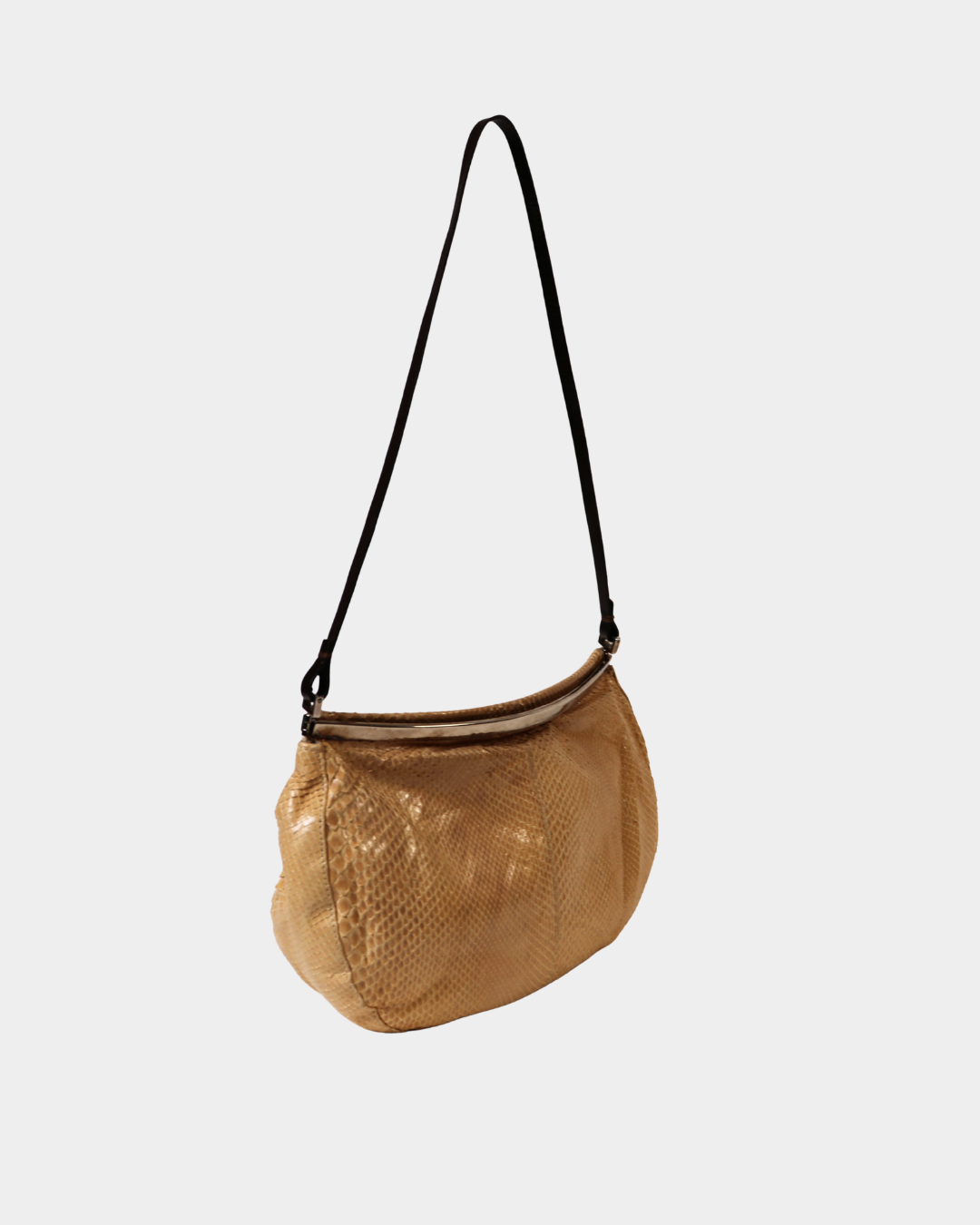 Fendi Python Metal Clasp Shoulder Bag