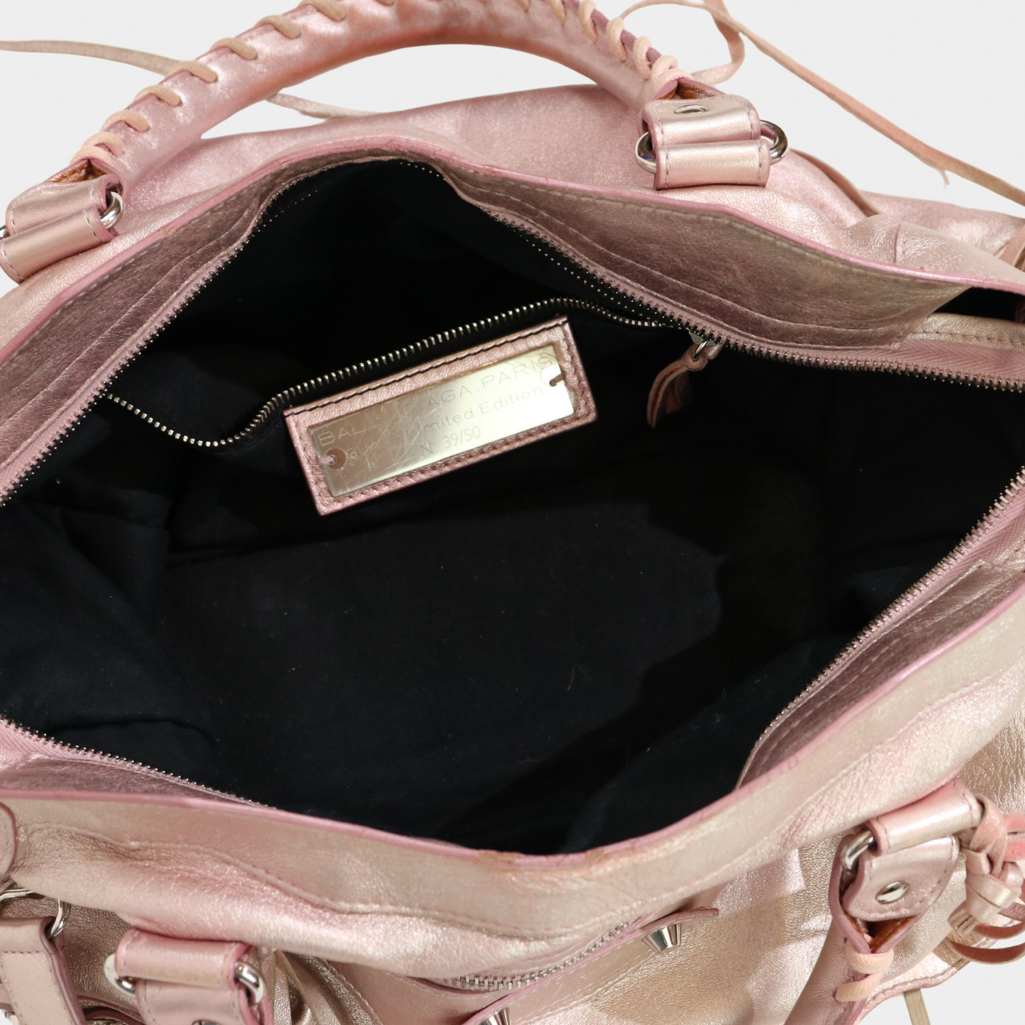 Limited Edition Metallic Pink Balenciaga City Bag