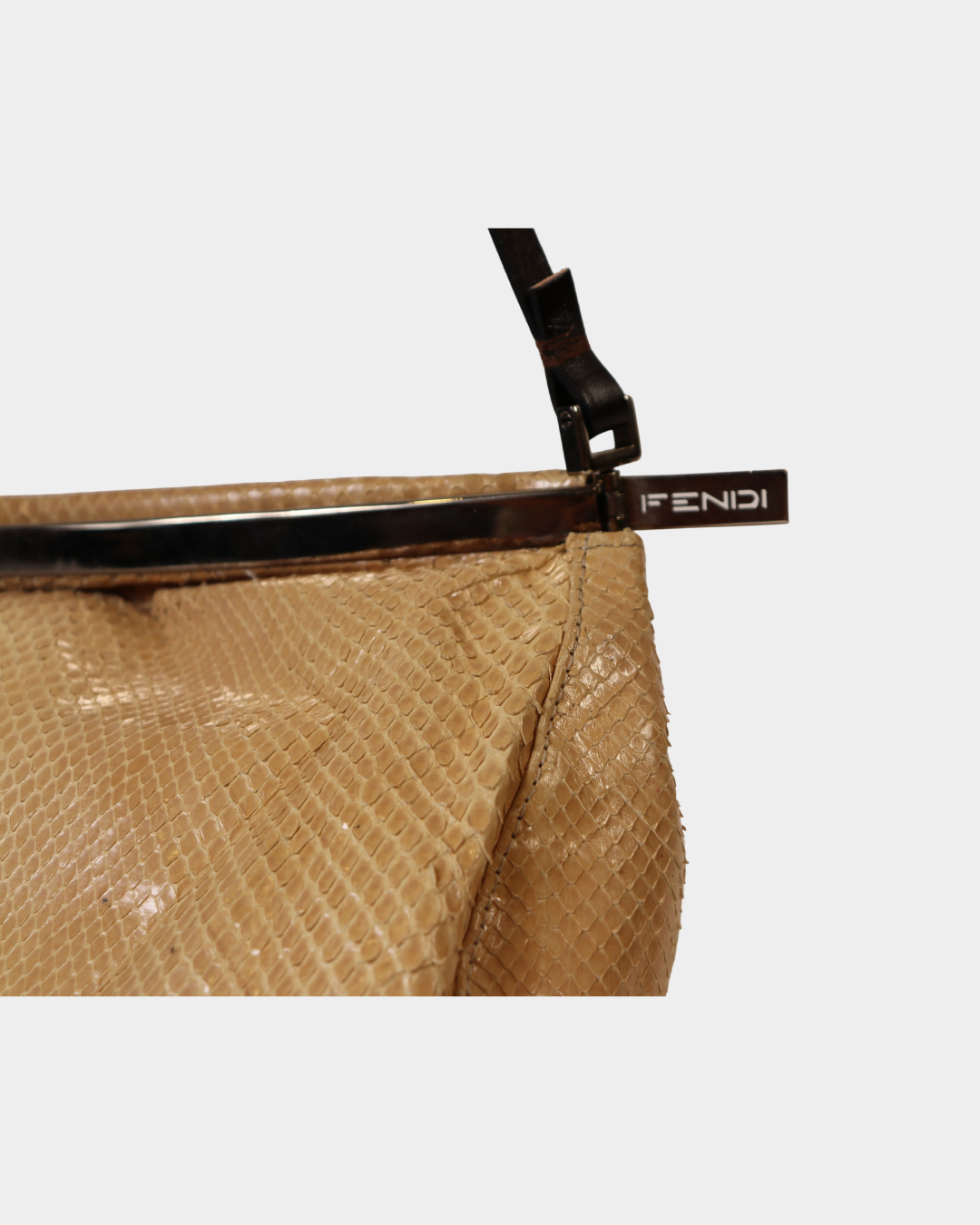Fendi Python Metal Clasp Shoulder Bag