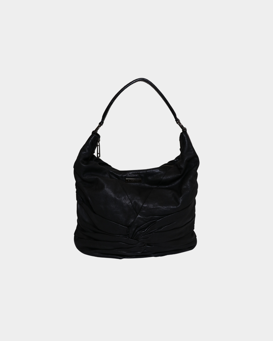 Burberry Black Leather Hobo Bag