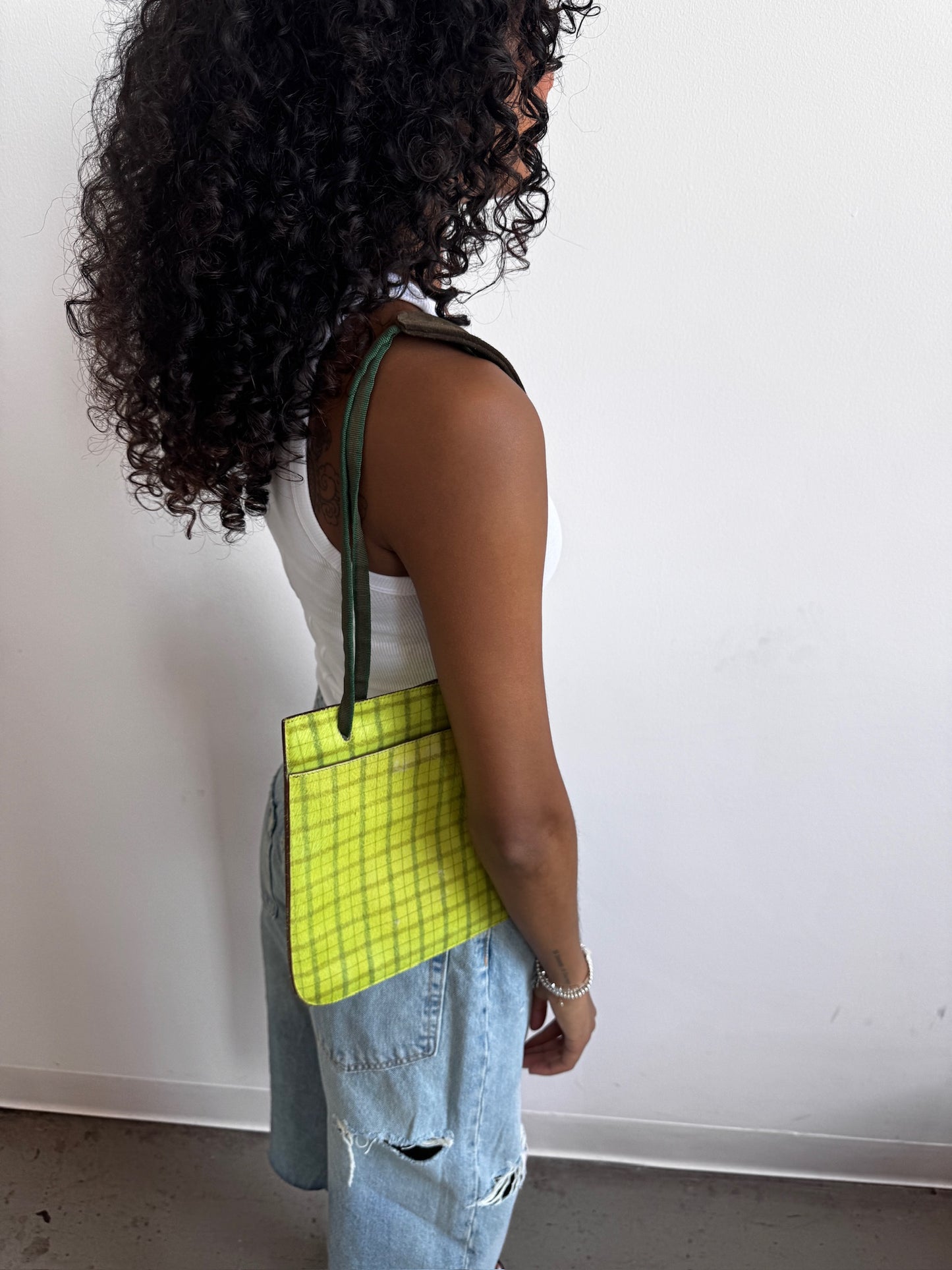 Miu miu FW/1999 Plaid Pony Hair Bag