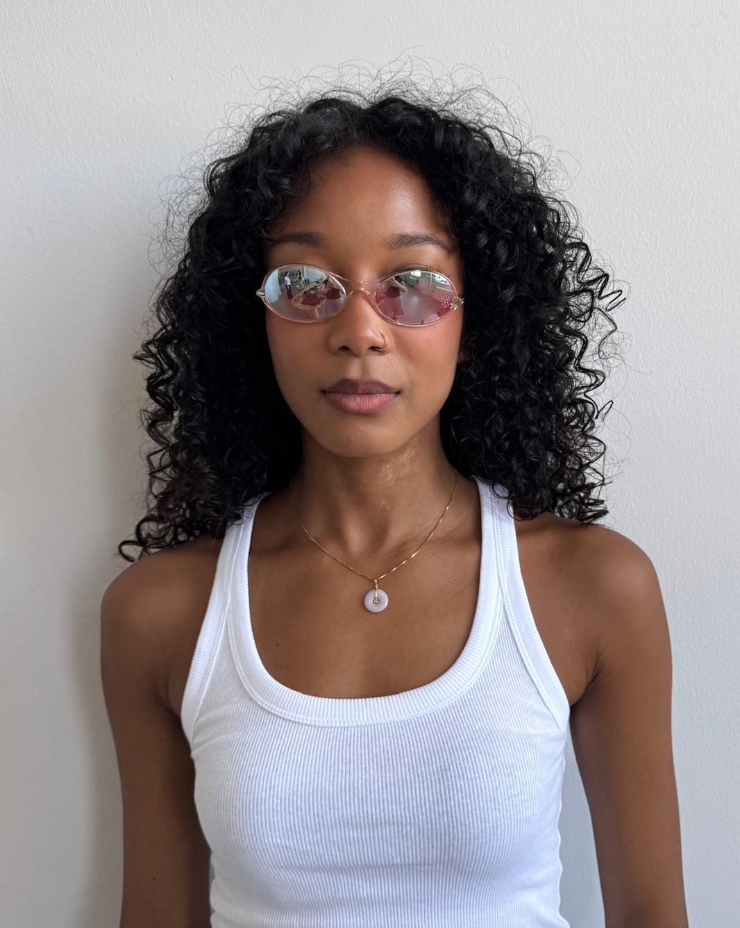 Chanel 2000s Rhinestone CC Oval Sunglasses