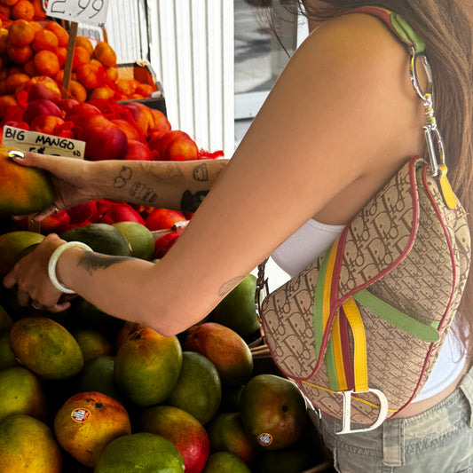 Christian Dior Diorissimo Rasta Saddle Bag