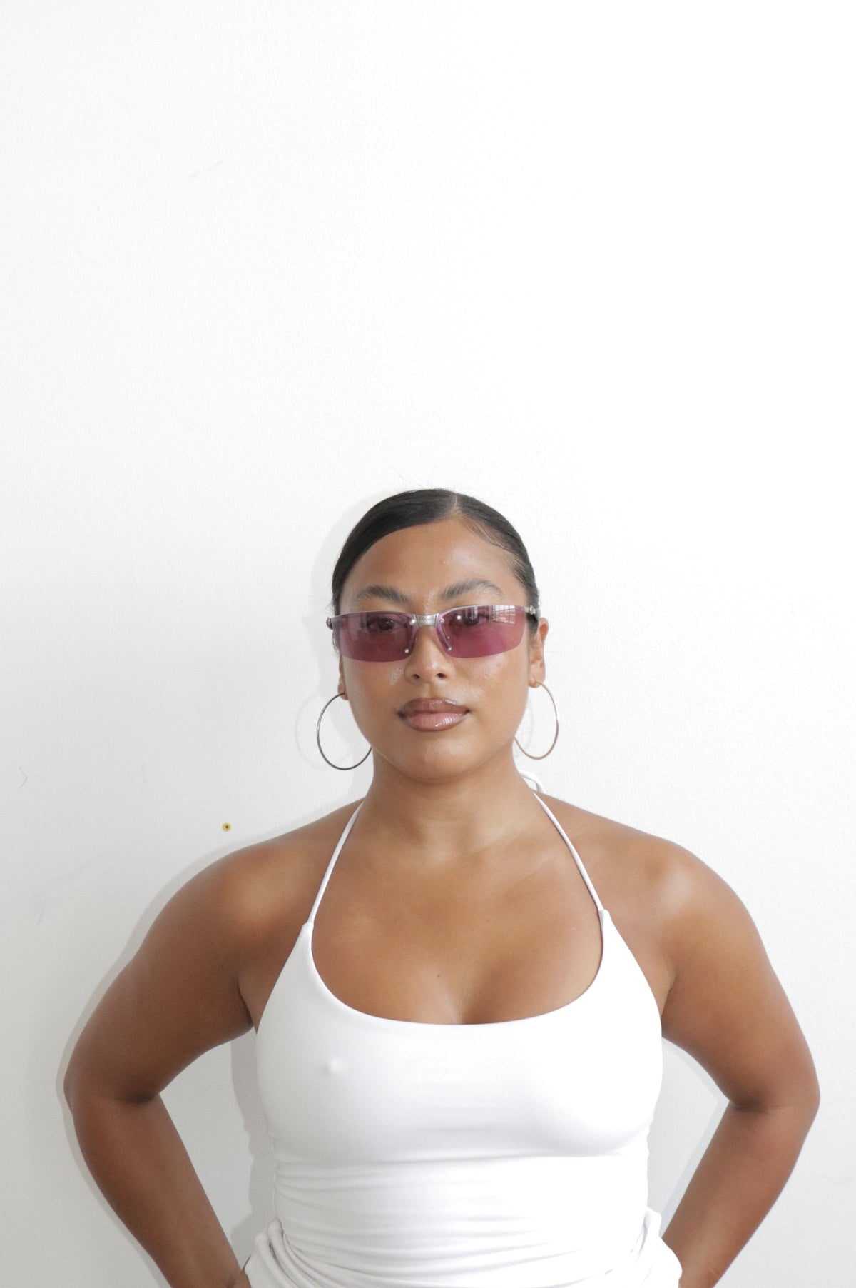 Chanel 4008 Half Rim Pink Sunglasses