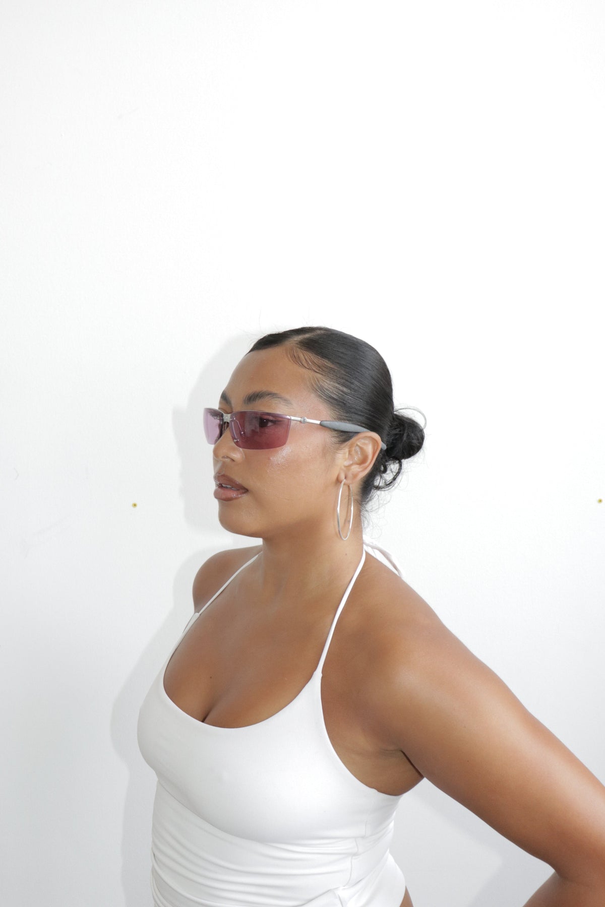 Chanel 4008 Half Rim Pink Sunglasses