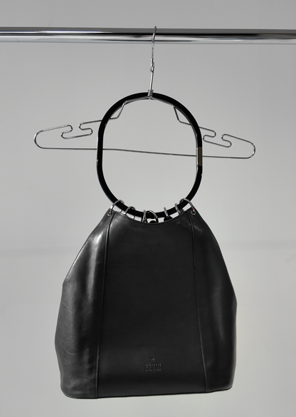Gucci F/W 1999 Tom Ford Black Hoop Handle Bucket Bag