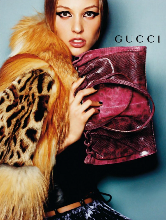 Gucci F/W1999 Tom Ford Lizard Embossed Bag - Pink