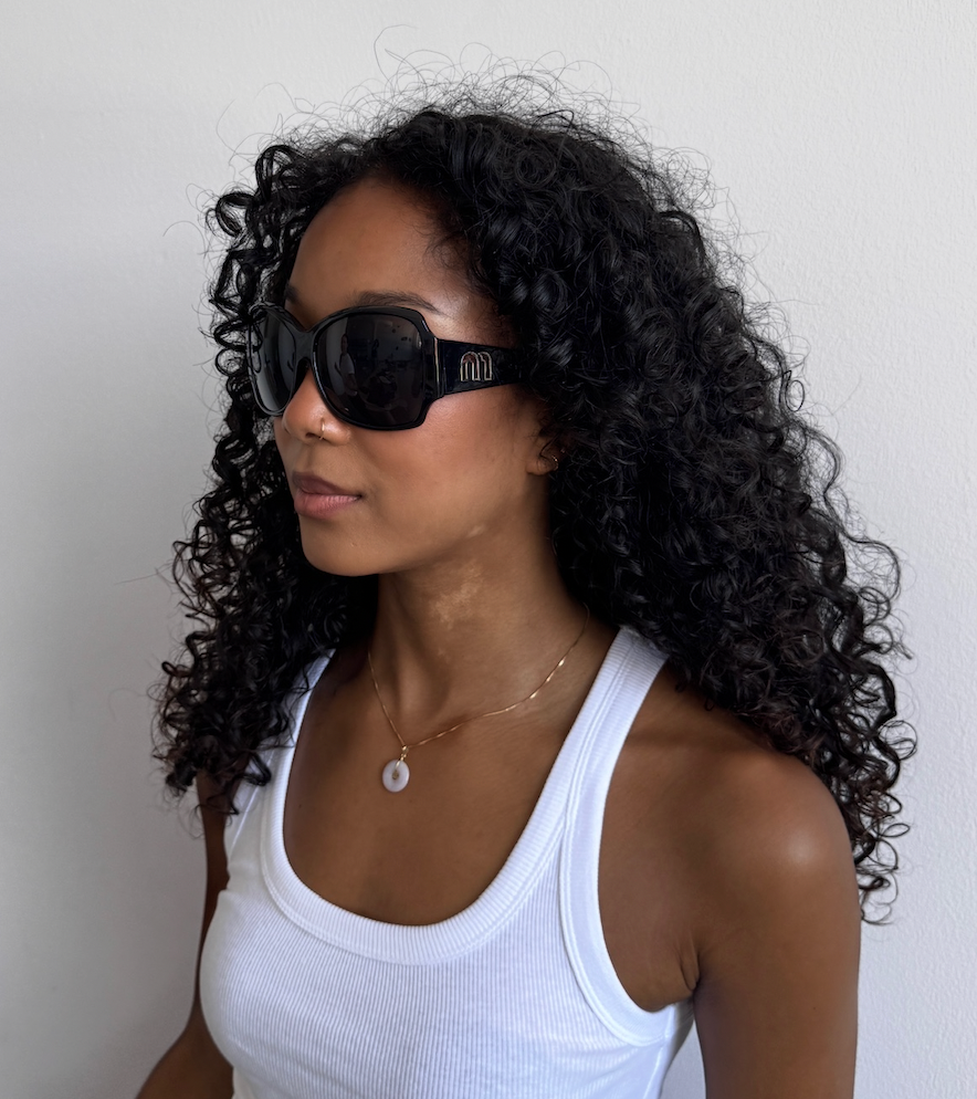 Miu Miu Black Cutout Logo Sunglasses